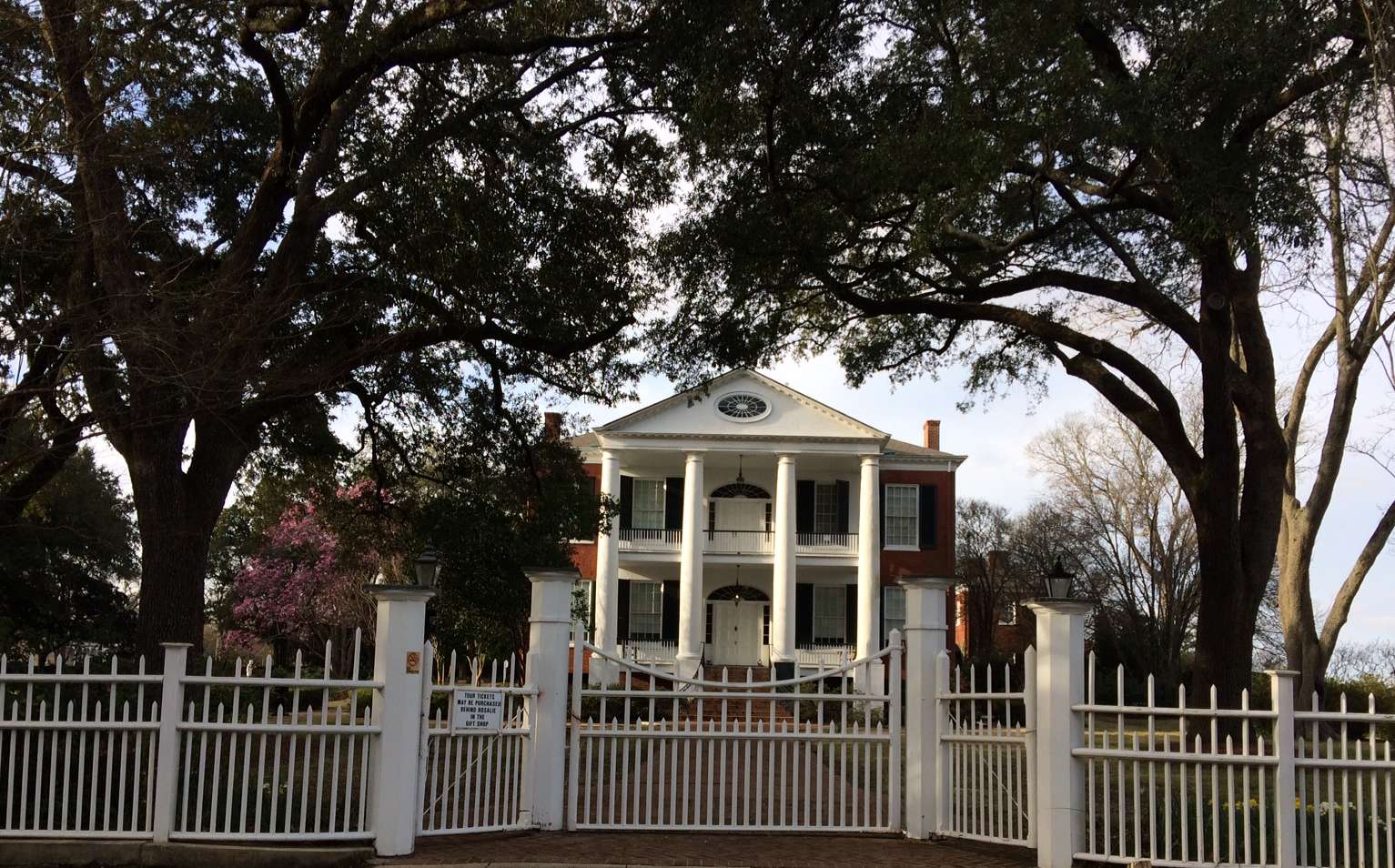 Rosalie mansion - large house with expansive grounds and originally cypress fence.